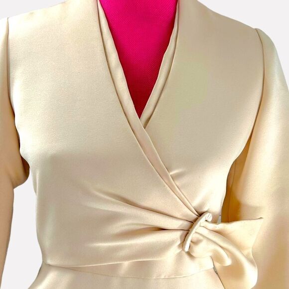 Nat Kaplan Vintage Ivory Wrap Dress - Picture 2 of 8